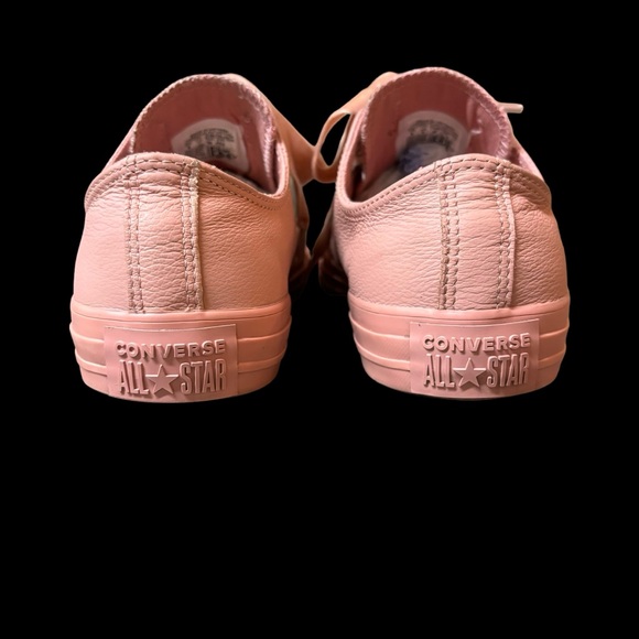 CONVERSE ALL STAR LowTop Antique Rose Leather Velvet Wide Lace Sneaker Gold Trim - Picture 4 of 15